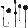 Ejeas Store Q8 Speaker & Microphone Set of black motorcycle helmet intercoms on a white background
