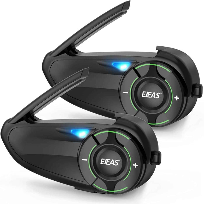 Ejeas Store Q8 5G Mesh Helmet Intercom Combo (2 Units) - 6-Rider Connectivity, Advanced Noise Cancellation, IP67 Waterproof With 1-Year Warranty