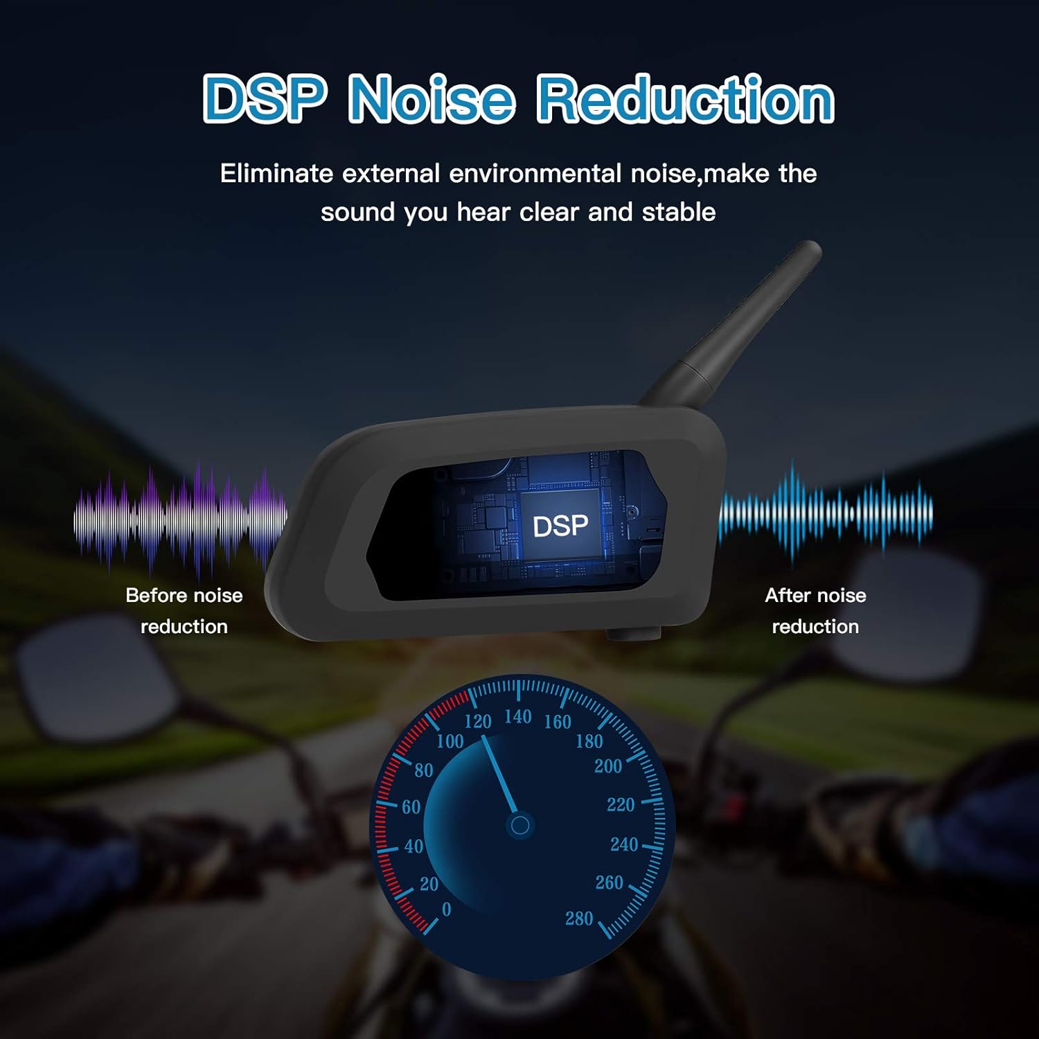 Ejeas Store V6 Pro Plus Multi-Rider Bluetooth Intercom - DSP Noise Cancellation, 800m Range, 18Hr Battery With 1-Year Warranty