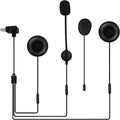 Ejeas Store Q8 Speaker & Microphone Set of black motorcycle helmet intercoms on a white background