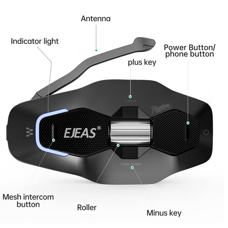 EJEAS X10 Mesh 4.0 + 5G Helmet Intercom — 10-Rider, IP67