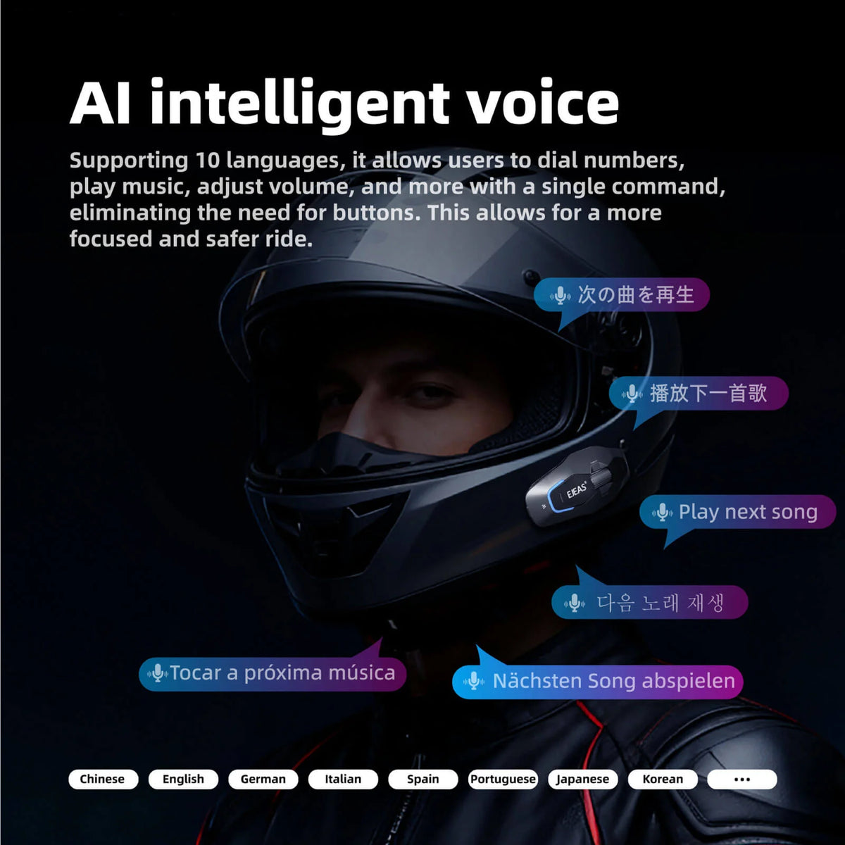 EJEAS Phantom X10 Plus MESH+5G motorcycle helmet intercom - view 2