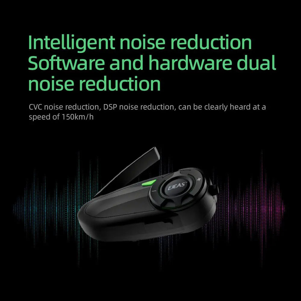 Ejeas Store Q8 5G Mesh Helmet Intercom with Advanced Noise Cancellation, Extended Range With 1-Year Warranty