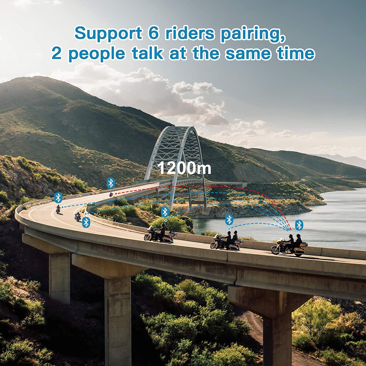 Ejeas Store V6 Pro Plus Multi-Rider Bluetooth Intercom - DSP Noise Cancellation, 800m Range, 18Hr Battery With 1-Year Warranty